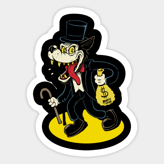 Big Bad Wolf Money Bags Sticker by MonstersandMartians